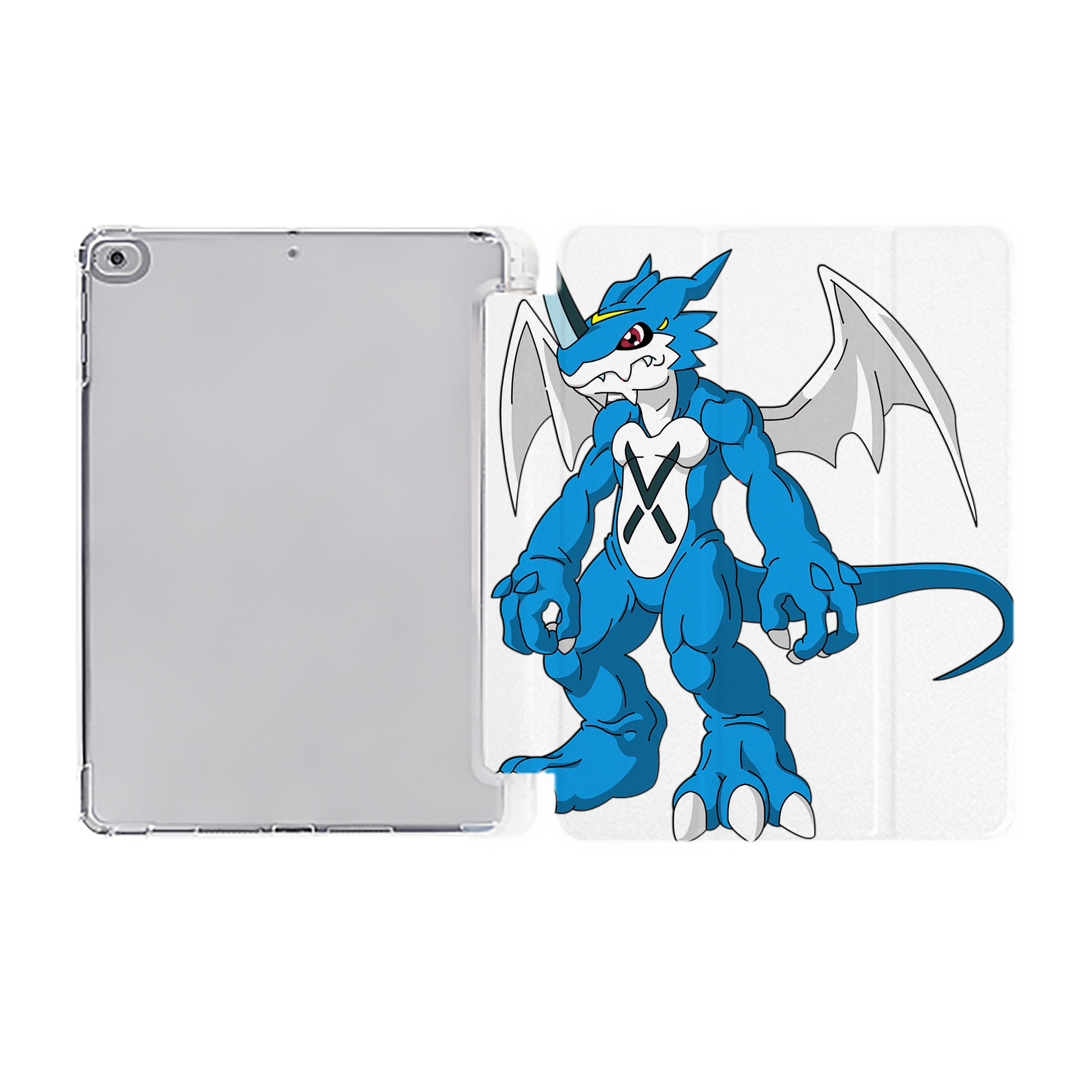 （画像用） Digimon デジタルモンスター/デジモン IPad ケース ペン収納付き 三つ折りスタンド PUレザー×シリコン 対応機種9.5/10.5/10.9インチ
